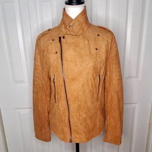 BaeVely Faux Suede Jacket Pockets Lined Moto